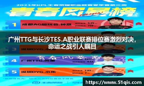 广州TTG与长沙TES.A职业联赛排位赛激烈对决，命运之战引人瞩目