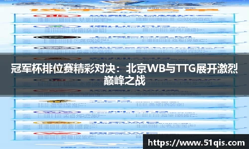 冠军杯排位赛精彩对决：北京WB与TTG展开激烈巅峰之战